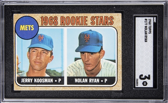 1968 Topps #177 Nolan Ryan Rookie Card - SGC VG 3